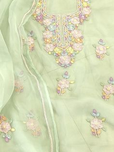 Item Overview ATHARVA Hand Embroidery Salwar Kameez/3D Neck Embroidery/Georgette/Light Green/Hand Embroidery Dupatta/Custom Stitch/Churridar/Anarkali/ Dno. GE9072A Fabric:  * Shirt - Organza silk- 2.5 Mts, Beautiful Neck 3D Hand Embroidery * Dupatta: Organza Silk- Beautiful - Hand Embroidered Dupatta - 2.5 Mts * Salwar: Santoon Silk 2.5 Mts. Excusive Hand Embroidered Party Wear Punjabi Suit. 🌷CUSTOMIZATION (No Extra Charges) * Fabrics Customization: Designs Can be made in different Fabrics. *Co Green Anarkali Embroidered Fabric With Intricate Embroidery, Green Anarkali Embroidered Fabric With Intricate Design, Multicolor Organza Anarkali Set With Intricate Embroidery, Anarkali Style Green Embroidered Fabric, Floral Embroidered Georgette Churidar For Weddings, Intricate Embroidered Georgette Kurta, Eid Floral Embroidery Georgette Salwar Kameez, Eid Salwar Kameez With Floral Embroidery In Georgette, Floral Embroidered Georgette Churidar For Eid