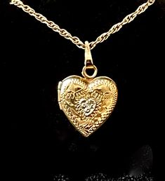 14K Yellow Gold Love Heart Locket Necklace/ 16"L   3.14 grams Valentine's Day Yellow Gold Locket, Valentine's Day Yellow Gold Locket Jewelry, Valentine's Day Fine Jewelry Locket, Valentine's Day 14k Stamped Double Heart Jewelry, Heirloom Heart-shaped Yellow Gold Jewelry, 14k Stamped Double Heart Jewelry For Valentine's Day, 14k Gold Heart-shaped Locket, 14k Gold Heart Locket Jewelry, Heart-shaped 14k Gold Locket