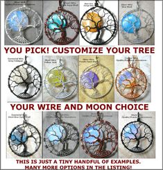 the tree of life pendant is shown with instructions to make it look like they are in different colors