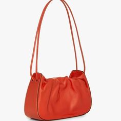 Trendy Staud Shoulder Bag, Staud Leather Shoulder Bag For Shopping, The Sleeper, Kris Kringle, Blood Orange, Magnetic Clasp, Lambskin Leather, You Bag, Leather Bag