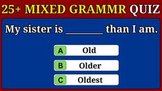 an image of a computer screen with the words,'25 mixed gramir quiz '