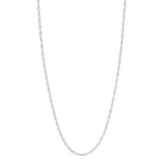 A dainty version of a classic 90's twisted chain from Maria Black. A perfect option for charms or wear solo. Metal: Recycled Sterling Silver Plating: White rhodium plated Length: 21.65" Minimalist Sterling Silver Rope Chain Necklace, Sterling Silver Link Necklace With Rope Chain, Classic Silver Charm Necklace, Classic Silver Chain Charm Necklace, Minimalist Sterling Silver Rope Chain Jewelry, Twisted Silver Jewelry For Everyday, Everyday Silver Twisted Jewelry, Classic Silver Twisted Jewelry, Silver Rope Chain Necklace For Everyday