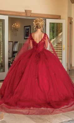 Long a-line quinceanera ball gown with sweetheart neckline and sheer cape. Princess Tulle Quinceanera Dress For Gala, Tulle Quinceanera Dress Ball Gown For Gala, Tulle Quinceanera Ball Gown For Gala, Tulle Ball Gown For Quinceanera Or Gala, Princess Style Quinceanera Ball Gown For Gala, Tulle Quinceanera Dress With Fitted Bodice For Gala, Princess Quinceanera Dress With Sweetheart Neckline For Gala, Princess Style Gown For Quinceanera, Ball Gown Quinceanera Dress For Prom Season