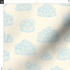 a blue and white cloud pattern on a light colored background