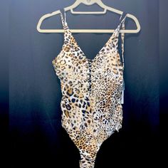 Tinibikini One Piece Swimsuit Bathing Suit Cheetah Print Size Xl Nwt Leopard Print Tankini For Summer Beachwear, Summer Leopard Print Tankini Beachwear, Leopard Print Swimwear For Beach Season, Leopard Print Triangle Top Swimwear For Pool, Leopard Print Stretch Swimwear For Pool, Leopard Print Swimwear For Vacation, Stretch Leopard Print Swimwear For Pool, Leopard Print Tankini For Beach Vacation, Leopard Print Tankini For Vacation Beach Season