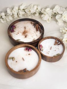 handmade-candle-coconut-shell Candle Container Ideas, Herb Diy, Homemade Candle, Candles Making, Wooden Container, Cinnamon Candle, Vegetable Shop, Honey Shop, Coconut Wax Candles