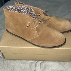 Honey Colored Suede. Brand New, Never Worn. Casual Suede Boots With Flat Heel, Casual Closed Toe Workwear Boots, Casual Suede Ankle Desert Boots, Casual Boots With Suede Lining And Closed Toe, Casual Closed Toe Boots With Suede Lining, Casual Suede-lined Closed Toe Boots, Casual Suede Lined Closed Toe Boots, Casual Suede Desert Boots With Flat Heel, Casual Suede Desert Ankle Boots