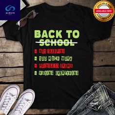 Funny Back To School Lazy Student Unisex T Shirt x Alwaysky 2024. You could discover the perfect balance of fashion and coziness among our assortment of shirts. Our shirts fit perfectly and have a classic look that complements any ensemble since they are constructed of high-quality fabrics. Whether you're dressed up for a formal event or going casual, these shirts make a fantastic addition to any collection. You may up your style game with these elegant and easygoing charm shirts from our collec Black Text Print Top For Back To School, Black Crew Neck T-shirt For Back To School, Black Graphic Tee For Back To School, Back To School Text Print Crew Neck T-shirt, Casual Black Top For Back To School, Casual Black Tops For Back To School, Back To School Slogan Tops For College, Slogan Tops For College And Back To School, Slogan Tops For College Back To School