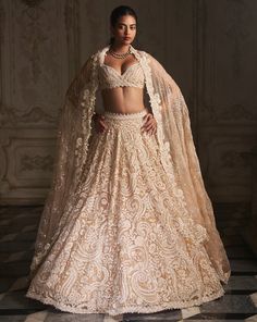 Cut Work Embroidery, Pearl Strings, All Over Embroidery, Crystal Embroidery, Cutwork Embroidery, Pearl Details, Indian Bridal Outfits, Wedding Lehenga, Embroidery Blouse Designs