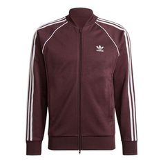 adidas originals Adicolor Classics Primeblue SST Track Jacket 'Shadow Maroon' HK7339 Moisture-wicking Cotton Outerwear For Fall, Fall Moisture-wicking Cotton Outerwear, Fall Cotton Outerwear With Moisture-wicking, Sporty Three Stripes Track Jacket For Outdoor Activities, Sporty Track Jacket With Three Stripes For Outdoor, Sporty Track Jacket With Three Stripes For Outdoor Activities, Three Stripes Track Jacket For Outdoor Activities, Casual Outerwear With Ribbed Cuffs For Sports Season, Adidas Track Jacket With Three Stripes For Outdoor Activities