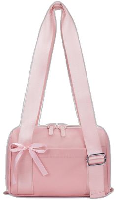 Sporty Shoulder Bag With Double Handle And Adjustable Strap, Sporty Pink Gym Bag With Adjustable Strap, Pink Gym Shoulder Bag With Adjustable Strap, Nylon Shoulder Gym Bag For School, School Shoulder Bag With Adjustable Straps In Nylon, Sporty Bags With Adjustable Straps For Daily Use, Nylon Shoulder Bag With Adjustable Straps For School, Rectangular School Duffle Bag With Adjustable Strap, Pink Rectangular Shoulder Bag With Adjustable Straps