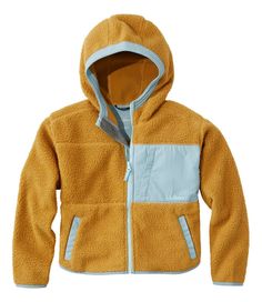 Kids' Alpine Fleece Jacket | Jackets & Vests at L.L.Bean Warm Fleece Hooded Jacket For Outdoor, Outdoor Fleece Outerwear With Drawstring Hood, Fleece Outerwear With Drawstring Hood For Outdoor, Cozy Hooded Jacket For Fall Outdoor Activities, Cozy Fleece Hooded Jacket For Outdoor Activities, Recycled Polyester Fleece Jacket For Fall, Recycled Polyester Fleece Jacket For Fall Outdoor Activities, Midweight Recycled Polyester Fleece Jacket For Winter, Hiking Outerwear With Fleece Lining And Recycled Polyester