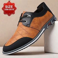 Category:Oxfords; Upper Materials:PU Leather; Lining Materials:PU; Season:Fall,Winter; Gender:Men's; Toe Shape:Round Toe; Outsole Materials:Rubber; Closure Type:Lace-up; Function:Comfortable,Breathable,Slip Resistant; Pattern:Solid Colored; Listing Date:09/02/2024 Leather Lace-up Oxfords For Winter, Winter Leather Lace-up Oxfords, Casual Lace-up Faux Leather Oxfords, Casual Faux Leather Oxfords For Fall, Brown Synthetic Lace-up Oxfords, Casual Brown Pointed Toe Dress Shoes, Casual Oxford Dress Shoes For Fall, Casual Faux Leather Oxfords With Flat Heel, Synthetic Flat Heel Oxfords For Fall