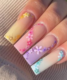 Soring Nails, Easter Nails Design Spring, Carcase Iphone, April Nails, Nails Dip, Spring Acrylic Nails, Cute Spring Nails, Colored Acrylic Nails, Nails Blue