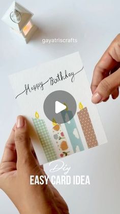 Gayatri chouhan on Instagram: "DIY Easy Birthday Card Idea #crafts #handmade #diy #papercrafting #giftideas #art #papercrafts #gift #giftidea #gifts #birthdaycard #easybirthdaycard" Simple Birthday Cards, Easy Birthday, Instagram Diy, Crafts Handmade, Diy Easy, Easy Diy, Birthday Cards, Birthday