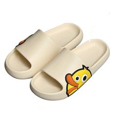 The Duck Themed Open Toe Slides are ideal for a day out to the beach, pool or waterpark. These shoes are made with high-quality, soft, cushy, and waterproof materials. With no heel cover, you can slip in and out of these slides with absolute ease. FEATURES: Style Open toe Season Summer/Spring Sole Flat Vamp material EVA Size US ( 5.5 - 12) COMFORTABLE MATERIAL: The Duck Themed Open Toe Slides are made of high-density material. These are light, soft, breathable, and waterproof, and their excellen Non-slip Closed Toe Eva Slippers, Non-slip Eva Closed Toe Slippers, Comfortable Non-slip Slides With Round Toe, Non-slip Eva Slides With Round Toe, Round Toe Non-slip Eva Slides, Summer Non-slip Eva Flip Flops, Foam Slides With Rubber Sole And Round Toe, Eva Slippers With Rubber Sole And Round Toe, Foam Slides With Round Toe And Rubber Sole