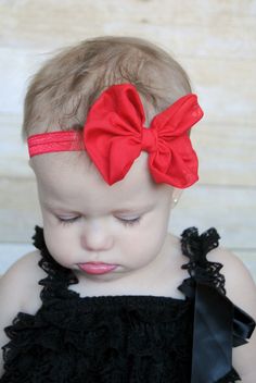 "This listing is for 1 Chiffon Bow in Red. This headband features a gorgeous chiffon bow placed on a soft stretch elastic. Th headband is stretchy and so soft on your little ones head. The bow measures about 3.5\"- 4\" across and looks so cute on all ages! You can also get it on a clip if you prefer This headband is perfect for everyday wear and fancy enough for special occasions! Sizes: Newborn 0-3 months 3-6 months 6-12 months 12 mnths- 3yrs 4yrs-child teen/adult Clip Please leave size in chec Adjustable Red Bow Hair Accessories, Adjustable Red Hair Accessories With Bow, Red Bow Hair Accessories, Cute Adjustable Hair Accessories With Satin Bow, Cute Bow Headband For Party, Cute Party Headband With Bow, Cute Adjustable Headband With Bow Tie, Adjustable Red Bow Hair Accessories For Gift, Adjustable Red Bow Hair Accessory Gift