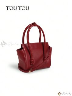 Bird in Bag - Exquisite Wing-Shaped Cowhide Leather Bag in Refined Red; Elegant Handheld, Versatile Single Shoulder, and Functional Crossbody; Ideal for Weddings, Commutes, and All Occasions; Distinctive Style Number 40544 Elegant Solid Color Evening Bag, Elegant Solid Color Formal Shoulder Bag, Elegant Burgundy Square Shoulder Bag, Red Square Bag For Formal Occasions, Burgundy Shoulder Bag With Top Carry Handle For Evening, Red Square Satchel For Formal Occasions, Chic Burgundy Handheld Satchel, Elegant Handheld Solid Color Shoulder Bag, Formal Burgundy Satchel Shoulder Bag