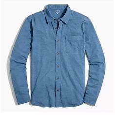 New With Tag Color - Sea Blue From J.Crew Factory Cotton. Point Collar. Machine Wash. Import. Item Bb775. C28 S Chambray Shirt Men, Button Shirts Men, Mens Raglan, Button Up Shirt Mens, Button Down Shirt Mens, Black Long Sleeve Shirt, J Crew Men, Men's Button Down Shirt, Striped Long Sleeve Shirt