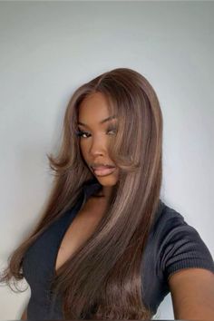 #blackgirlsrock Sew In Hair Color Ideas Black Women, Brown Hair Color On Brown Skin, Dark Skin Girls With Brown Hair, Dark Brown On Black Women, Sew In Hairstyles Brown, Brown Hair Black Women Natural, Black Girls Brown Hair Color, Dark Skin With Brown Hair, Brown Skin Girl Hair Color Ideas