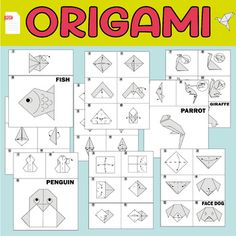 an origami book with instructions to make it in different shapes and sizes, including the