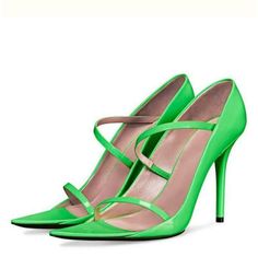 Item Description Women's Shoes Size Chart US AU UK EUR SIZE Length 4.5 3 2.5 35 35 22.1-22.5CM 5 4 3 36 36 22.6-23CM 6 5 4 37 37 23.1-23.5CM 7 6 5 38 38 23.6-24CM 8 7 6 39 39 24.1-24.5CM 9 8 7 40 40 24.6-25CM 9.5 8.5 7.5 41 41 25.1-25.5CM 10 9 8 42 42 25.6-26CM 10.5 9.5 8.5 43 43 26.1-26.5CM     Notice: It may have little color difference according to different screen. Hope you can understand! Any problem, contact me for satisfying solution. Reply in 24 hours as time difference.  Shipping 1. We Green Heels With Single Toe Strap For Spring, Green Single Toe Strap Heels For Party, Green Heels With Single Toe Strap For Summer, Handmade Footwear, Gladiator High Heels, Lady Shoes, Patent Shoes, Point Shoes, Stiletto Sandals