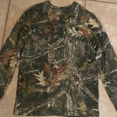 Nwt In Packaging. Lightweight Jersey Material Camouflage Long Sleeve Shirt For Fall, Fall Camouflage Long Sleeve Shirt, Long Sleeve Camouflage Shirt For Fall, Camouflage T-shirt For Fall, Camouflage Long Sleeve Cotton Shirt, Camouflage Tops For Outdoor Fall Activities, Long Sleeve Camouflage Cotton Shirt, Casual Long Sleeve Camouflage T-shirt, Camo Shirt