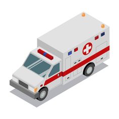 an ambulance is parked on the side of the road