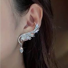 Party Style Zinc Alloy Jewelry Delicate Gift For Women Girls Angelic Jewelry, Angel Wings Design, Marvel Dr, Star Child, Ear Piece, Wing Jewelry, Jewelry Delicate, Wings Design, Wrist Cuffs