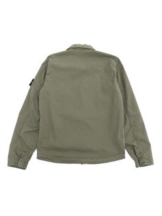 Military green denim jacket with classic collar, front zip, front pocket, logo plate on the sleeve.Composition: 97% COTTON 3% ELASTANE Casual Khaki Denim Jacket With Flap Pockets, Green Cotton Denim Jacket With Pockets, Casual Green Denim Jacket, Casual Green Long Sleeve Denim Jacket, Casual Green Utility Jacket With Patch Pockets, Green Cotton Denim Jacket For Streetwear, Green Long Sleeve Denim Jacket For Streetwear, Long Sleeve Outerwear With Logo Patch For Spring, Green Streetwear Outerwear With Flap Pockets