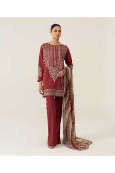 3 PIECE - EMBROIDERED LAWN SUIT | SIGNATURE LAWN VOL 4 | SAPPHIRE in UK USA UAE online kapraye.com Elegant Red Cambric Kurta, Elegant Red Lawn Suit In Cambric, Elegant Red Cambric Unstitched Suit, Elegant Red Cambric Lawn Suit, Elegant Red Cambric Dupatta, Elegant Red Lawn Suit With Sheer Dupatta, Elegant Red Cambric Set, Formal Red Semi-stitched Lawn Suit, Festive Red Lawn Suit For Formal Occasions