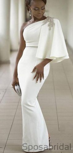 Sukienki Maksi, Party Wear Frocks, White Party Dress, Plain Wedding Dress, African Wedding Dress, Frock For Women, Wedding Reception Dress, Mermaid Bridesmaid Dresses, Dress African