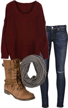 Over sized knit sweater, skinny jeans, boots - Like very much! Comfy Fall Outfits, Looks Jeans, Mode Casual, Jamberry Nails, School Looks, Beauty And Fashion, Casual Winter Outfits