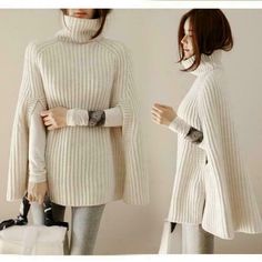 Size One Size Size Type Regular Style Cape Department Women Fit LOOSE Occasion Casual Pattern Solid Season Winter eBay Cross Border Trade powered by ChannelEffect Casual Cape, Pullover Mode, Cape Sweater, Loose Coats, Cape Sleeves, Womens Turtleneck, Elegantes Outfit, Loose Outfit, Sweater Brands