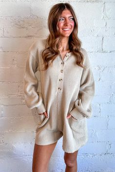 Cozy For Fall Romper Fall Romper, Chunky Knit Scarf, Chunky Knit Scarves, Cozy Evening, Utility Vest, Comfortable Outfit, Lunch Date, Romantic Evening, Fall Day