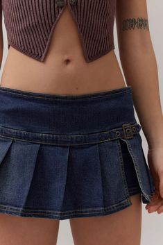 BDG Shaina Belted Denim Micro Mini Skort | Urban Outfitters Micro Mini, And Sign, Urban Outfitters, Cool Outfits, Fashion Inspo, In Store, Mini Skirts, Sign Up, Sewing