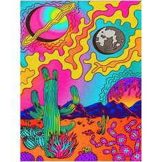 the cover art for hippie's album, featuring an image of a cactus and planets