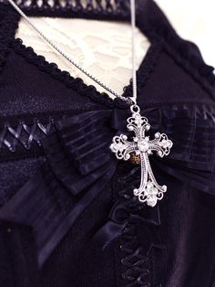 Elevate your style with our punk gothic silver baroque rhinestoned cross pendant necklace. This striking piece features a meticulously crafted baroque cross adorned with shimmering rhinestones, exuding an aura of dark elegance and rebellious charm. The high-quality silver finish ensures durability and a timeless appeal, making it a perfect accessory for adding a touch of gothic sophistication to any outfit. Ideal for those who embrace alternative fashion, this necklace is both a statement piece Steampunk Fashion Male, Dark Elegance, Punk Accessories, Leather Rivets, Steampunk Accessories, Outfits With Hats, Cross Pendant Necklace, Steampunk Fashion, Gothic Lolita