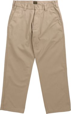 RVCA Americana Pants - khaki | Tactics Solid Color Tapered Leg Work Pants With Hip Pockets, Solid Tapered Leg Work Pants With Hip Pockets, Solid Chino Cotton Twill Trousers, Solid Chino Cotton Twill Straight Pants, Solid Straight Chino Cotton Twill Pants, Solid Color Pants With Straight Hem For Everyday Wear, Twill Tapered Leg Bottoms With Pockets, Twill Bottoms With Pockets And Tapered Leg, Casual Relaxed Fit Twill Bottoms