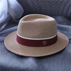 Product information: Fabric name: linen Color: khaki Panama straw hat, beige Panama straw hat, black Panama straw hat, white Panama straw hat, rubber red Panama straw hat, wine red Panama straw hat Crown style: no roof Main fabric composition: Hemp Size: M Function: sunshade Packing list: 1*Hat Product Image: Bone Bordado, Straw Fedora, Sun Cap, Red Belt, Casual Design, Beach Hat, Casual Black, Top Hat, Sun Hat