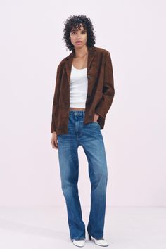 STRAIGHT CUT MID RISE JEANS ZW COLLECTION Mid Waist Jeans, Woman Jeans, Straight Fit Jeans, Relaxed Fit Jeans, Zara Woman, Mid Rise Jeans, Straight Cut, Zara Women, Jeans Fit