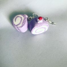 Playful Purple Earrings For Gift, Purple Plug Earrings As Gift, Playful Purple Earrings For Gifts, Sweet Handmade Earrings As Gift, Sweet Handmade Earrings For Gift, Purple Plug Earrings For Pierced Ears As A Gift, Cute Handmade Plug Earrings For Gift, Handmade Cute Plug Earrings For Gift, Kawaii Polymer Clay Earrings For Gift