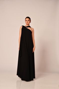 "Plus Size Formal Dress, Sleeveless Dress, Black Maxi Dress ♛ All of Rosche's pieces are created with the sole purpose that YOU feel beautiful! Enjoy unique details in combination with high-quality materials every day and make an statement every place you go! ♛ Perfect for every occasion! ♛ Custom fit: Your comfort in essential to us, so we can make the garment specially with your measurements. ♛ Material & Care: Chiffon Dry clean ♛ Delivery: Ready to ship in 3-5 business days. I ship all my Gala Floor-length Maxi Dress, Evening Formal Maxi-length Gown, Evening Formal Maxi Gown, Pre-draped Floor-length Formal Gown, Pre-draped Floor-length Evening Dress For Formal Events, Evening Gala Maxi Dress, Pre-draped Maxi Gown For Formal Occasions, Pre-draped Maxi Length Formal Gown, Formal Dressy Maxi Gown