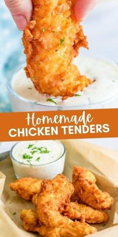 homemade chicken tenders with ranch dip and ranch dressing