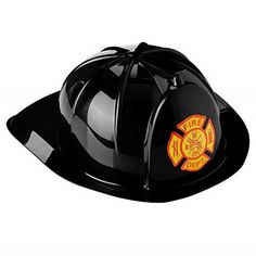 a fireman's hat with a ribbon around the brim