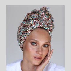 This sequin Turban is a statement piece perfect for accompanying your holiday and special occasion outfits. Featuring a gorgeous wavy detail that adds dimension and subtly steals the show with its soft blush color, this unique turban is bound to get those compliments rolling. The best part? This turban is designed to be worn 'as is'! Each turban was designed with comfort, style, and wearability in mind, so there is absolutely no trying or closing involved. Simply place the turban on your head an Wedding Turban, Mode Turban, Turban Hat, Special Occasion Outfits, Turbans, Blush Color, Head Wrap, Head Covering, Hair Accessories Headbands