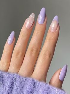 Purple  Collar    Color Nails,Bare Nails Embellished   Nail,Hand & Foot Care April Nails, Manikur Kuku, Lavender Nails, Summery Nails, Purple Nail, Casual Nails