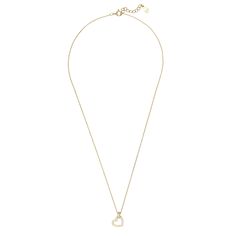 Adorn your neckline with the gleam of our Golden Cherished Heart Pendant Necklace. This necklace features an open heart pendant. It's delicately encrusted with cubic zirconia and dangles jauntily at a side angle from a bail equally adorned. The necklace offers an adjustable length ensuring the perfect drape that sits just right, whether over a cosy sweater or a chic evening dress. Hearts in jewellery symbolize love's enduring flame. Perfect for anniversaries, a heartfelt thank you, or just becau Elegant Heart Cut Charm Necklace With Delicate Chain, Elegant Open Heart Necklace With Adjustable Chain, Elegant Open Heart Charm Necklace With Delicate Chain, Elegant Heart Necklace With Adjustable Cubic Zirconia Chain, Elegant Open Heart Necklace With Delicate Chain, Elegant Open Heart Charm Necklace For Mother's Day, Elegant Open Heart Cubic Zirconia Necklace, Heart-shaped Cubic Zirconia Necklace With Delicate Chain, Delicate Diamond Heart Necklace