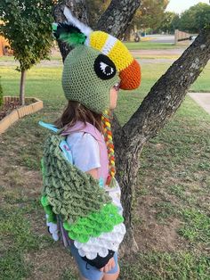 This crochet troodon hat and backpack attachment is perfect for your Dino lovers collection and Troodon experience. Perfect for a birthday gift, Christmas present or just to give to someone special. This would be perfect as a Halloween costume, which could also be used as a winter hat.  The wings attach to any backpack. I also has bands that can attach to your child's arm to create a wing look.  Sizes:                                                                        Head Circumferences: 3/6 Months                                                                15"-16" 6/12 Months                                                              16"-17" 12-24 Months                                                            17"-18" 3-5 Years Dinosaur Hat, A Wing, Costume Hats, Christmas Present, Winter Hat, Gift Christmas, Christmas Presents, Handmade Shop, Acrylic Yarn