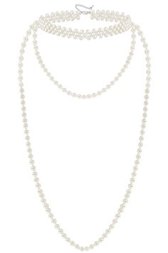 PRICES MAY VARY. Package Includes: Long Pearl Necklace * 1; Pearl Coker * 1. Material: Handmade lustrous imitation pearls and crystals. Size: Length: 59"; Pearl Size: 8mm in diameter. Feature: The long pearl necklace can be wrapped around multiple times. Stacking two styles of necklaces can add more style to your look. Occasion: The elegance and simplicity of the design make it a casual accessory that can be worn on a regular basis, while also standing out for various ceremonial occasions. 
BABE Stacked Pearl Necklace, Pearl Stack Necklace, Classic Pearl Chain Necklace For Party, Elegant Pearl Beaded Chain Necklace, Classic Beaded Pearl Necklace, Elegant Pearl Necklace With Round Beads And Chain, Pearl Necklace Stack, Pearl Waist Chain, Flapper Accessories